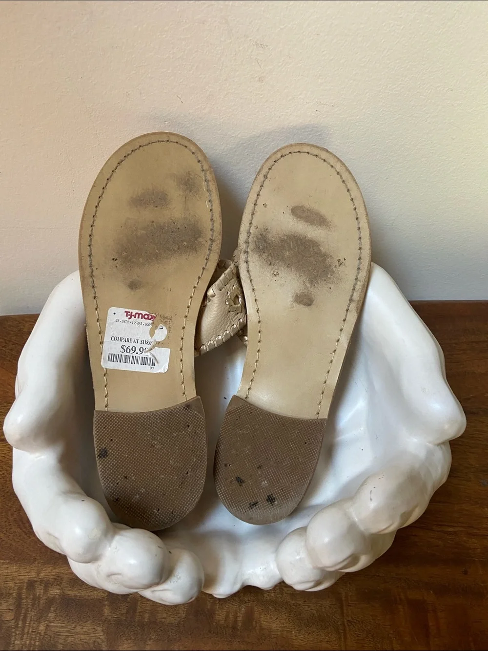 Jack Rogers Women's Hamptons Sandal Beige and Gold